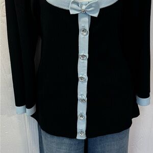 Bcbg xl sweater with sparkle button down.